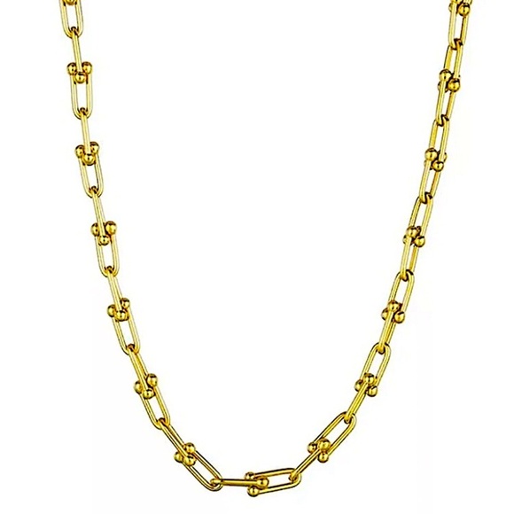 U Link Horseshoe Gold Plated Necklace Bracelet Ring Earrings Matching Set - Picture 3 of 12